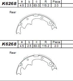 Asimco K6268 - Комплект тормозных колодок, барабанные autospares.lv