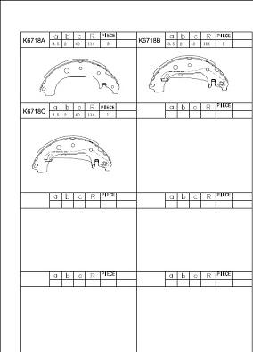 Asimco K6718 - Комплект тормозных колодок, барабанные autospares.lv