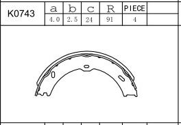 Asimco K0743 - Комплект тормозов, ручник, парковка autospares.lv