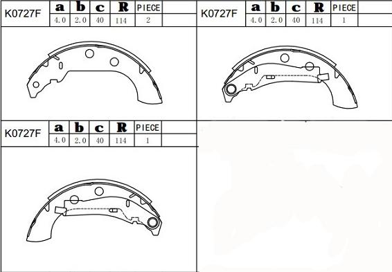 Asimco K0727F - Комплект тормозных колодок, барабанные autospares.lv