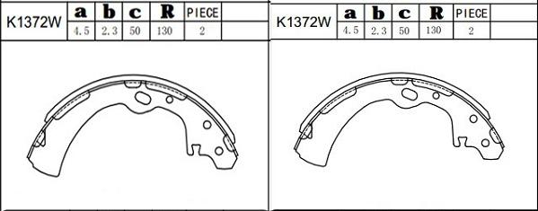 Asimco K1372W - Комплект тормозных колодок, барабанные autospares.lv