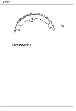 Asimco K1772 - Комплект тормозных колодок, барабанные autospares.lv