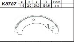 Asimco K8787 - Комплект тормозных колодок, барабанные autospares.lv