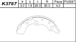 Asimco K3787 - Комплект тормозных колодок, барабанные autospares.lv