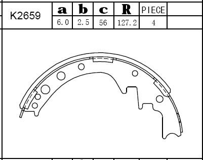 Asimco K2659 - Комплект тормозных колодок, барабанные autospares.lv