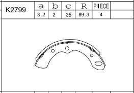 Asimco K2799 - Комплект тормозных колодок, барабанные autospares.lv