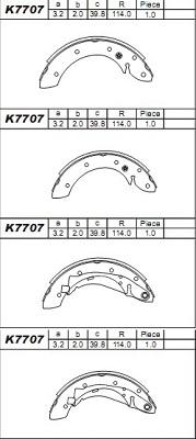 Asimco K7707 - Комплект тормозных колодок, барабанные autospares.lv