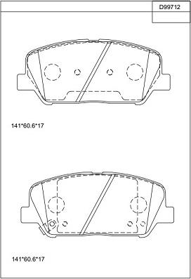 Asimco KD99712 - Тормозные колодки, дисковые, комплект autospares.lv