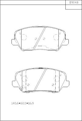 Asimco KD9048 - Тормозные колодки, дисковые, комплект autospares.lv