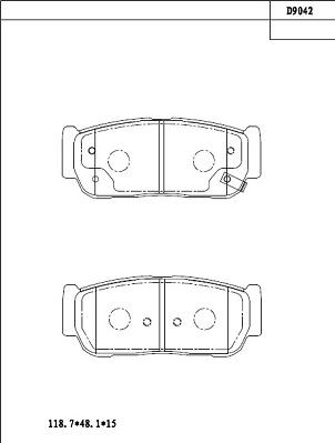 Asimco KD9042 - Тормозные колодки, дисковые, комплект autospares.lv