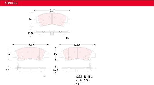 Asimco KD9068J - Тормозные колодки, дисковые, комплект autospares.lv