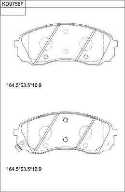 Asimco KD9756F - Тормозные колодки, дисковые, комплект autospares.lv