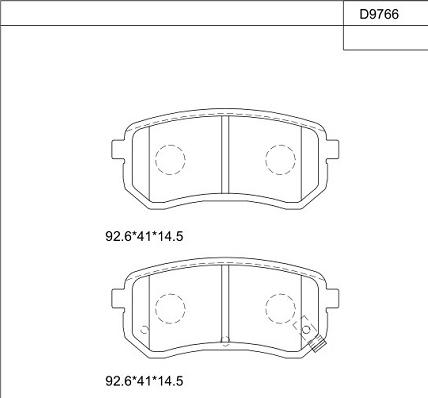 Asimco KD9766 - Тормозные колодки, дисковые, комплект autospares.lv