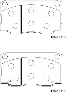 Asimco KD9706 - Тормозные колодки, дисковые, комплект autospares.lv