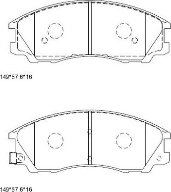 Asimco KD9719 - Тормозные колодки, дисковые, комплект autospares.lv