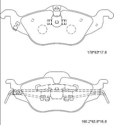 Asimco KD9716 - Тормозные колодки, дисковые, комплект autospares.lv