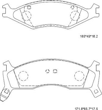 Asimco KD9710 - Тормозные колодки, дисковые, комплект autospares.lv