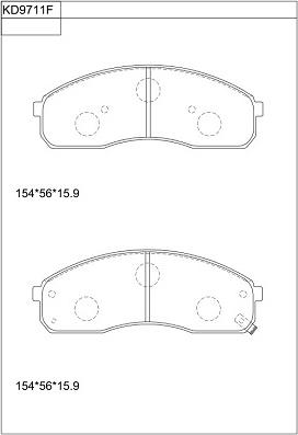 Asimco KD9711F - Тормозные колодки, дисковые, комплект autospares.lv