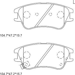 Asimco KD9724 - Тормозные колодки, дисковые, комплект autospares.lv