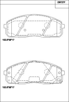 Asimco KD9727F - Тормозные колодки, дисковые, комплект autospares.lv