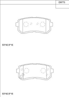 Asimco KD9773 - Тормозные колодки, дисковые, комплект autospares.lv