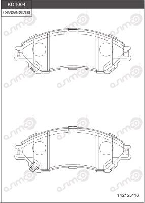 Asimco KD4004 - Тормозные колодки, дисковые, комплект autospares.lv