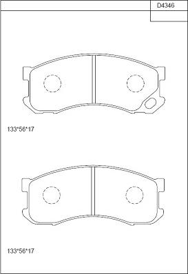 Asimco KD4346 - Тормозные колодки, дисковые, комплект autospares.lv