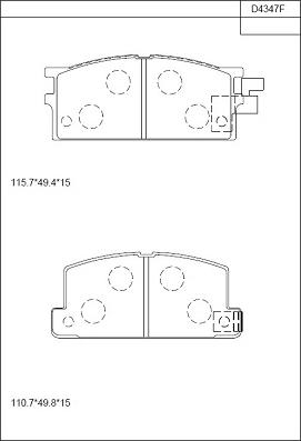 Asimco KD4347F - Тормозные колодки, дисковые, комплект autospares.lv