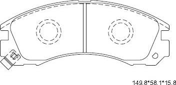 Asimco KD4243W - Тормозные колодки, дисковые, комплект autospares.lv