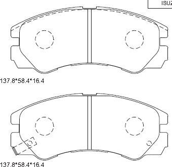 Asimco KD4201 - Тормозные колодки, дисковые, комплект autospares.lv