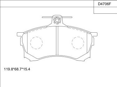 Asimco KD4706F - Тормозные колодки, дисковые, комплект autospares.lv