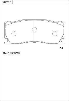 Asimco KD5032 - Тормозные колодки, дисковые, комплект autospares.lv