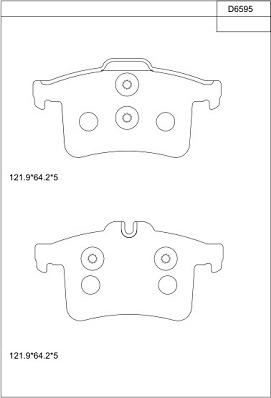 Asimco KD6595 - Тормозные колодки, дисковые, комплект autospares.lv