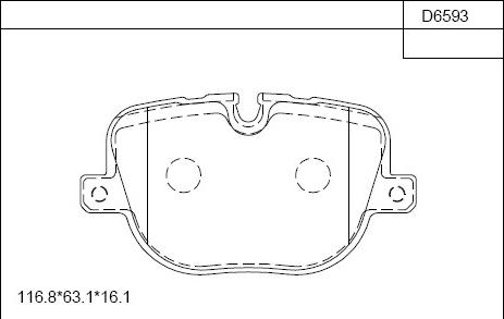 Asimco KD6593 - Тормозные колодки, дисковые, комплект autospares.lv