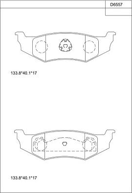 Asimco KD6557 - Тормозные колодки, дисковые, комплект autospares.lv