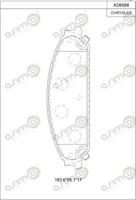 Asimco KD6568 - Тормозные колодки, дисковые, комплект autospares.lv