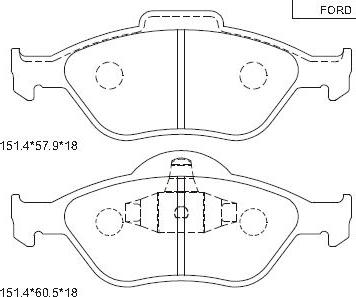 Asimco KD6507 - Тормозные колодки, дисковые, комплект autospares.lv