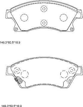 Asimco KD6517 - Тормозные колодки, дисковые, комплект autospares.lv