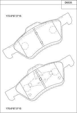 Asimco KD6535 - Тормозные колодки, дисковые, комплект autospares.lv