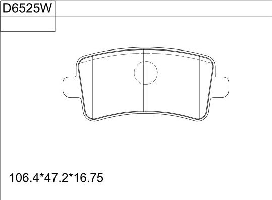 Asimco KD6525W - Тормозные колодки, дисковые, комплект autospares.lv