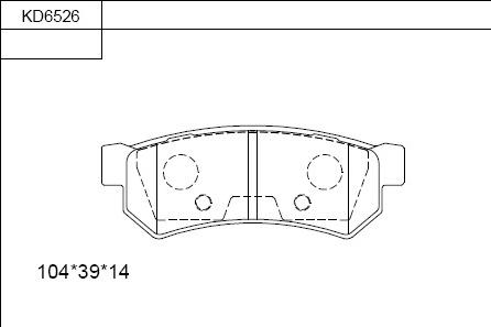 Asimco KD6526 - Тормозные колодки, дисковые, комплект autospares.lv