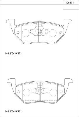 Asimco KD6571 - Тормозные колодки, дисковые, комплект autospares.lv