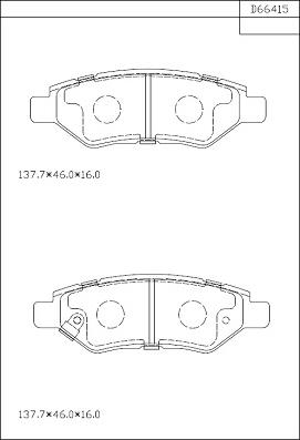 Asimco KD66415 - Тормозные колодки, дисковые, комплект autospares.lv