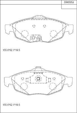 Asimco KD66505 - Тормозные колодки, дисковые, комплект autospares.lv