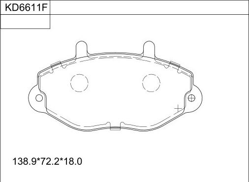 Asimco KD6611F - Тормозные колодки, дисковые, комплект autospares.lv