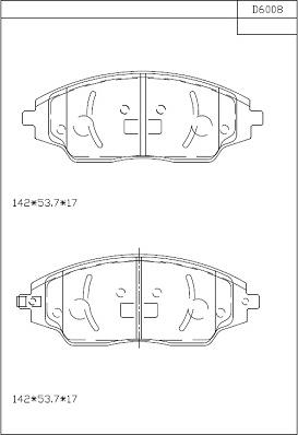 Asimco KD6008 - Тормозные колодки, дисковые, комплект autospares.lv