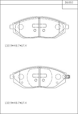 Asimco KD6002 - Тормозные колодки, дисковые, комплект autospares.lv