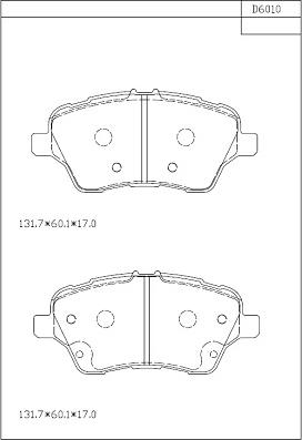 Asimco KD6010 - Тормозные колодки, дисковые, комплект autospares.lv