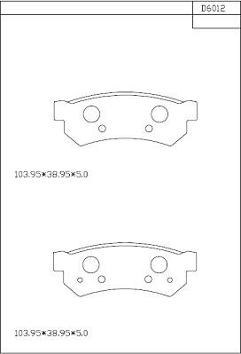 Asimco KD6012 - Тормозные колодки, дисковые, комплект autospares.lv