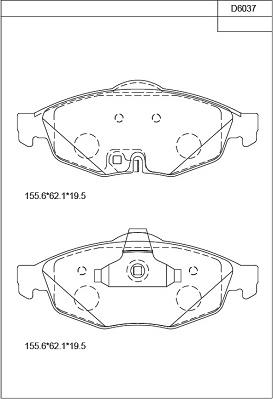 Asimco KD6037 - Тормозные колодки, дисковые, комплект autospares.lv